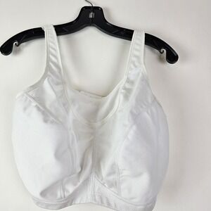 Glamorise 1066 White No Bounce Cami Wire‎ Free Wireless Sports Bra 44DD